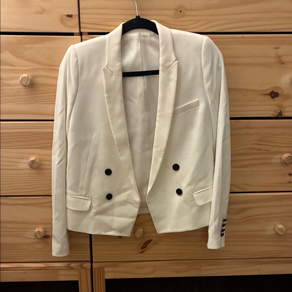 The Kooples Cream Double-Breasted Blazer